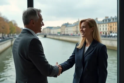 Chasseur de têtes à Bordeaux lors d'une rencontre avec un profil CXO en costume devant les quais de la Garonne