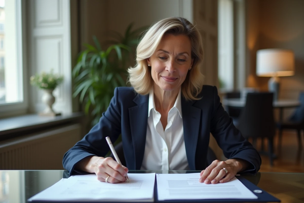 Femme d'affaires française dans un bureau moderne