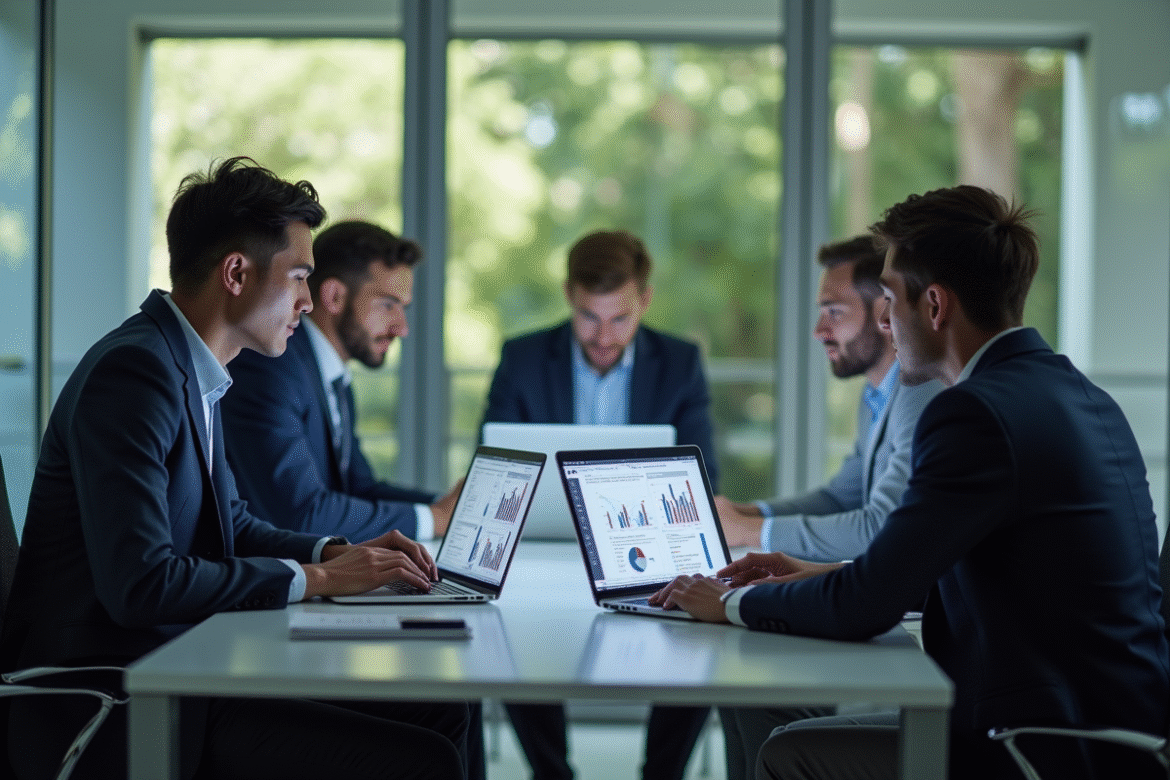 Groupe de jeunes professionnels en réunion de travail