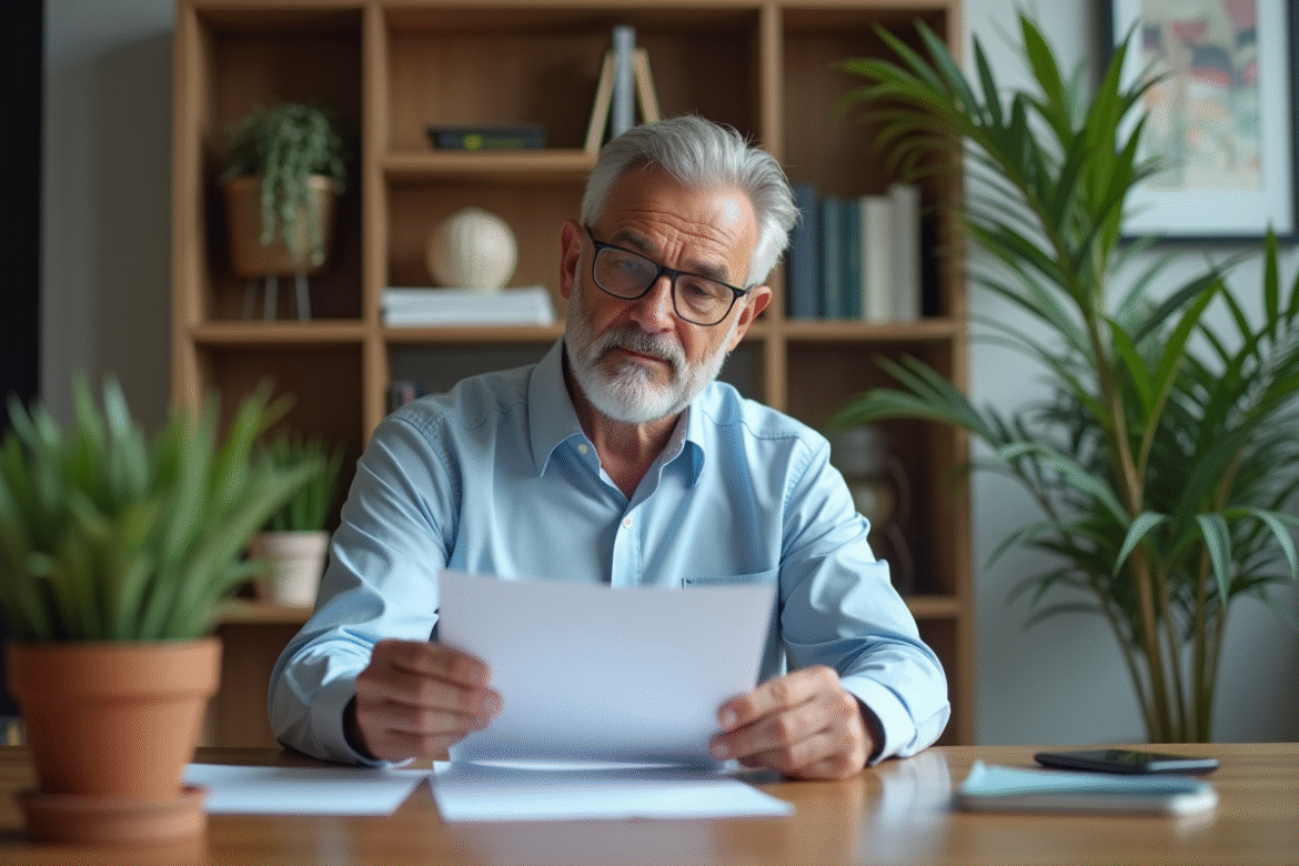 Homme confiant en finance dans un bureau moderne