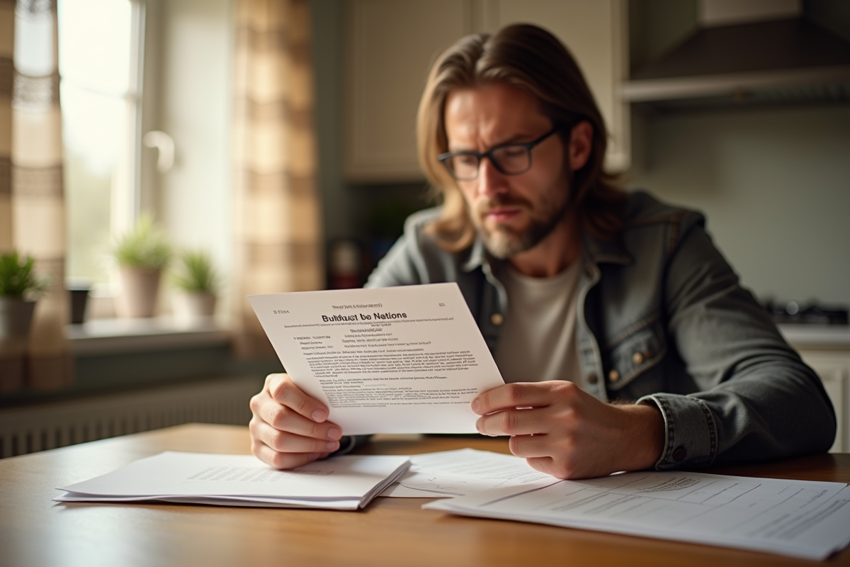 Proprietaire inquiet lisant une lettre d